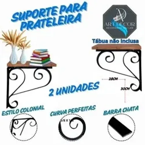 Suporte Para Prateleira Mão Francesa 28 x 30 Decoração de Casa