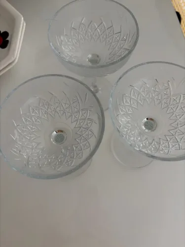 3 taças de champagne vidro