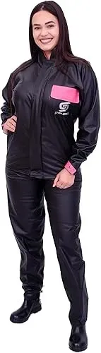 CAPA CHUVA STAR PVC FEMNINO G PTO/ROSA--leia a descrição