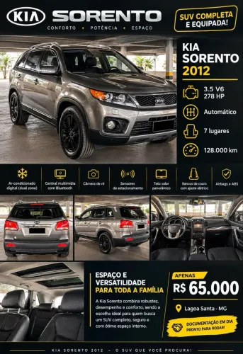 Kia Motors Sorento 3.5 V6 24V 278cv 4X2 Aut. 2012