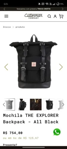 Mochila Cutterman The Explorer na cor preta