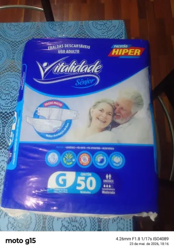 Vendo pacotão de fralda vitalidade. tenho 7 pacotes, na compra dos7 sai a 55reais cada.