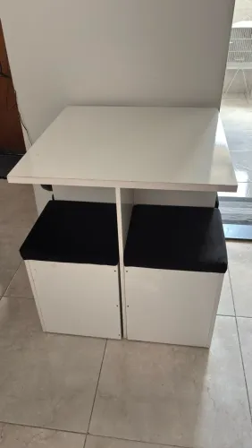 Mesa de jantar 4 lugares banco baú