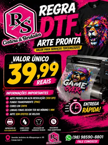 DTF e bordados