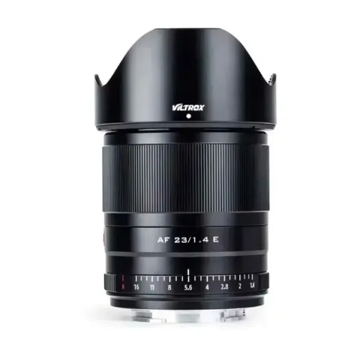 Lente Viltrox 23mm f/1.4 autofoco Sony E (APS-C) + tampas e para-sol
