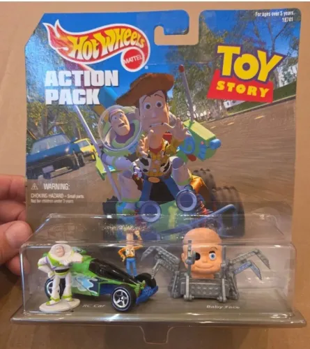 Hot Wheels Action Pack Toy Story Baby Face Buzz Woody RC Car 1998 Mattel N
