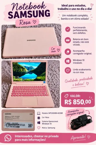 Notebook Samsung -850,00