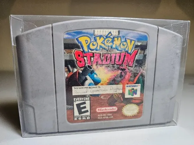 Jogo Pokemon Stadium | Nintendo 64 | Americano Original Testado | Proteção Acrílica