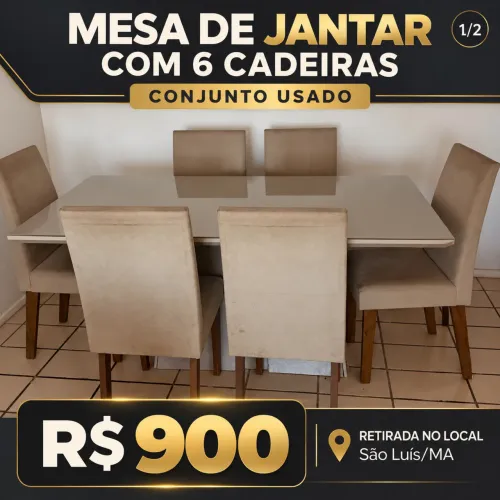 Mesa de Jantar de 6 Lugares