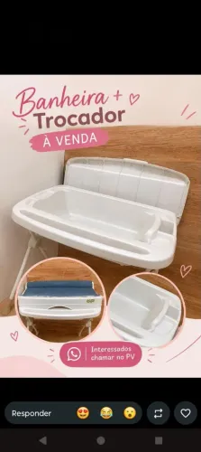 Banheira com suporte e trocador