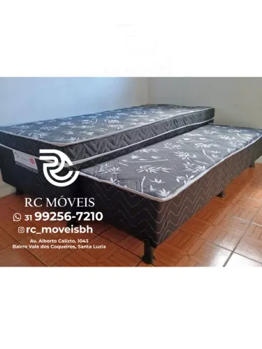Cama Box Solteiro Bibox com Cama Auxiliar D33 | 88x1.88