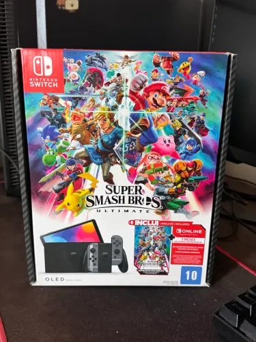 Nintendo Switch OLED Edição Super Smash Bros + Acessórios Originais