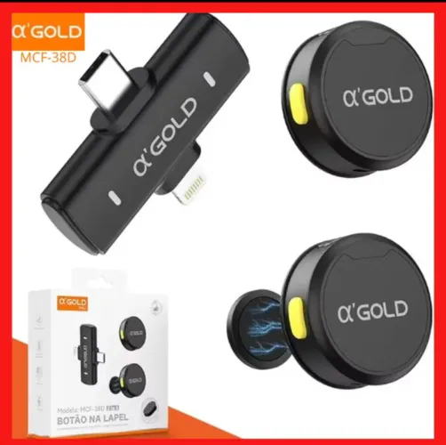 MICROFONE DE LAPELA DUPLO GOLD