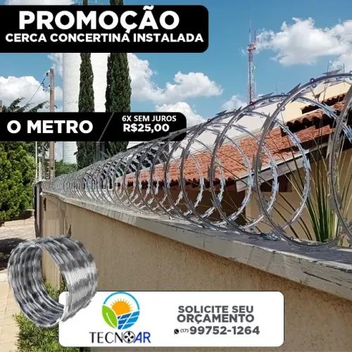  cerca concertina instalada em até 12x 