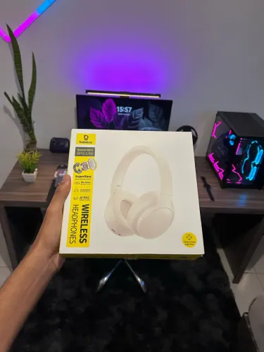 Headphone Baseus Bass Bh1 Wireless 80 Horas de Reprodução- Novo Lacrado