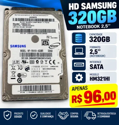HD Samsung 320GB SATA 2,5? para Notebook