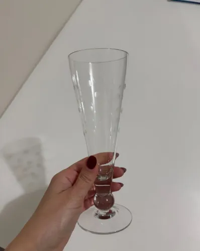 Jogo de taças de cristal lapidado - cerveja