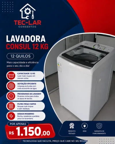 Lavadora de Roupas Consul 12 kg