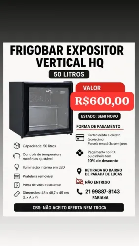 Frigobar expositor 50 lt HQ