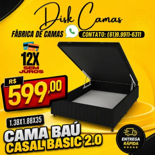 Cama Baú Casal Basic 2.0 - Por apenas R$599,00. Parcelamento em até 12x sem juros