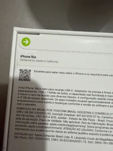 iPhone 16e 512GB! Na caixa.