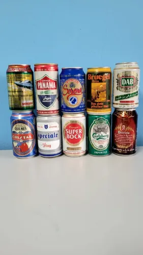 Coleção lata antiga beer cerveja Quilmes, DaB, Patricia... - latas vazias, ler anuncio