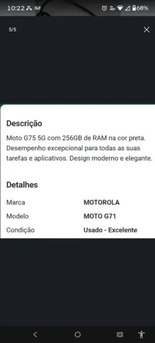 Vende-se um celular da Motorola G75 