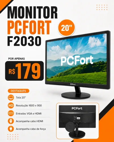 Monitor 20 polegadas - R$ 179