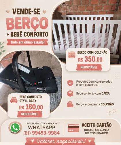 Berco com colchão / Bebe conforto
