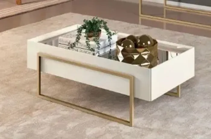 Mesa de Centro Moderna com Vidro