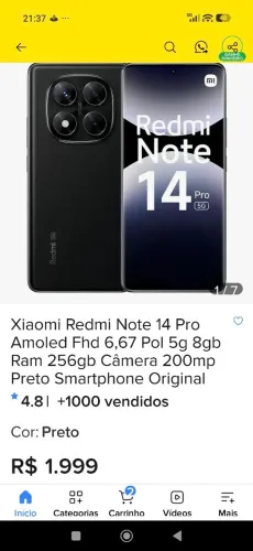 Vendo redimi note 14 pro 5g da xiaumi