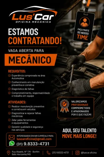Vaga de emprego: Mecânico