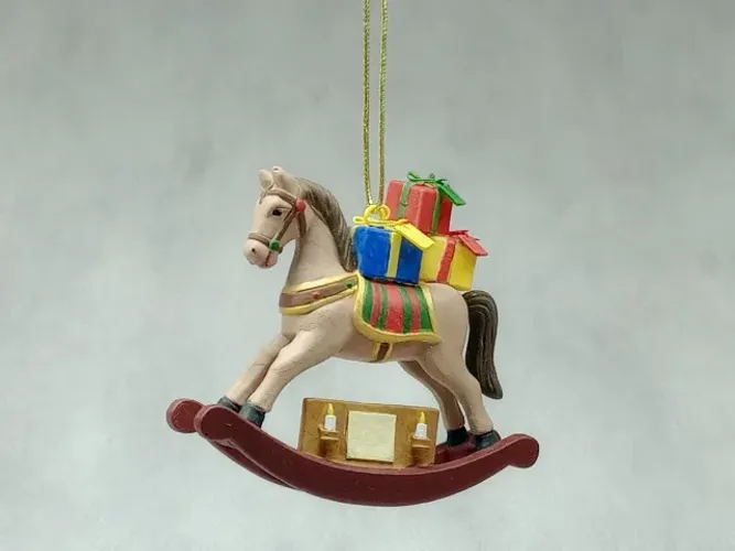 Enfeite de Natal cavalinho de balanço para arvore