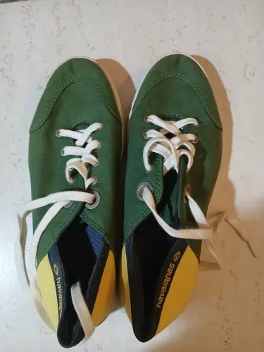 Tenis havaianas verde/amarelo