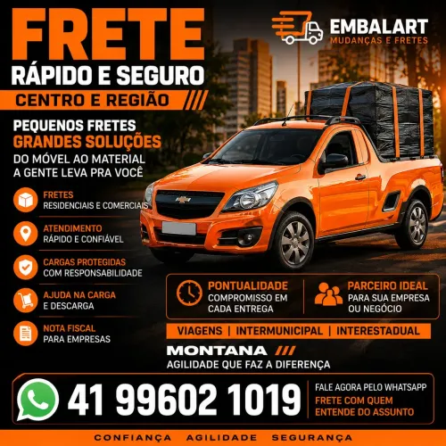 Frete Com Camionete Pequena Curitiba PR e Região Metropolitana