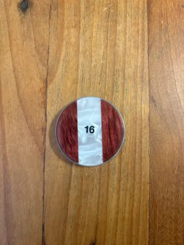 botão grená e branco perolado (ficha de pôquer) 45,33mm - cód: 024