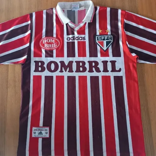 camisa original 1998 1999 são paulo fc adidas tricolor listradas tamanho m spfc #13
