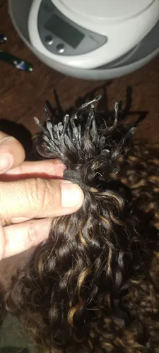 Cabelo mega hair preparado pra micro link