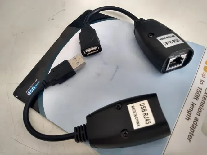 Extensor USB via Cabo de Rede - USB para RJ45