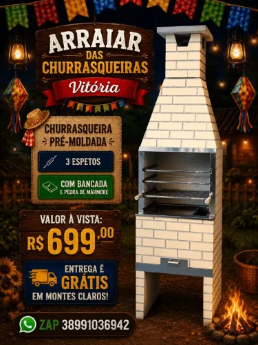 Churrasqueira pré moldadas 3 espetos ? 700.00 avista 