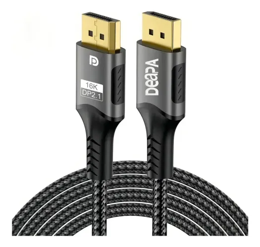 Cabo DisplayPort 2.1 2 Metros - 4K 240Hz / Monitor Gamer - Novo
