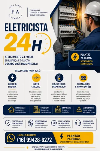 ELETRICISTA 24h EMERGÊNCIA