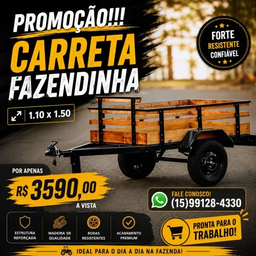Carreta fazendinh 1,10 x 1,50