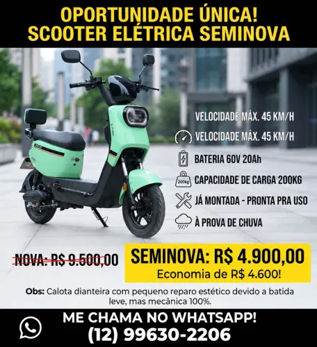 Scooter Elétrica, não precisa de CNH. 60KM autônomia