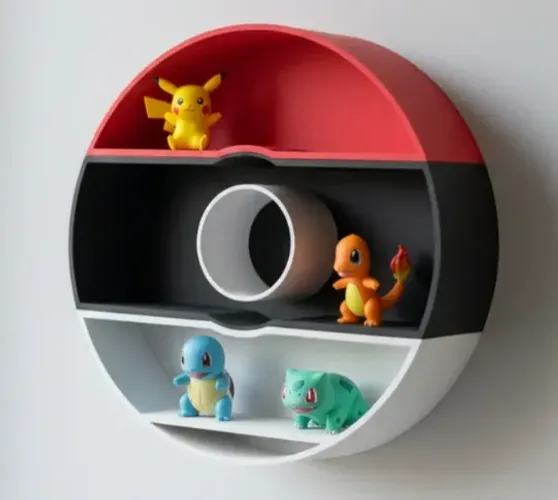 Prateleira de parede Pokebola (não acompanha os pokemon)