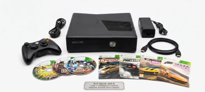 Xbox 360 Desbloqueado com um controle e jogos
