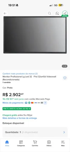 Monitor profissional Lg Led 32