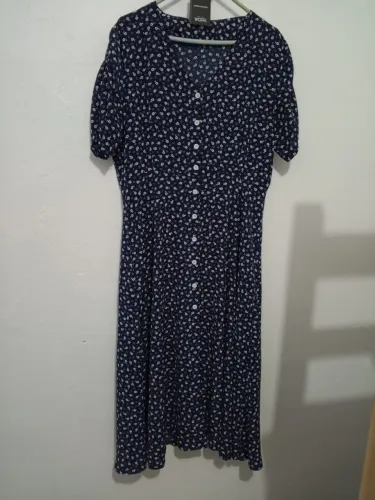 Vestido longo feminino vestido florido TAMANHO GG azul e branco