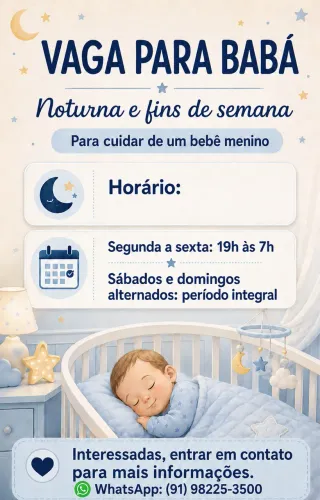 VAGA DE BABA NOTURNA/FOLGUISTA