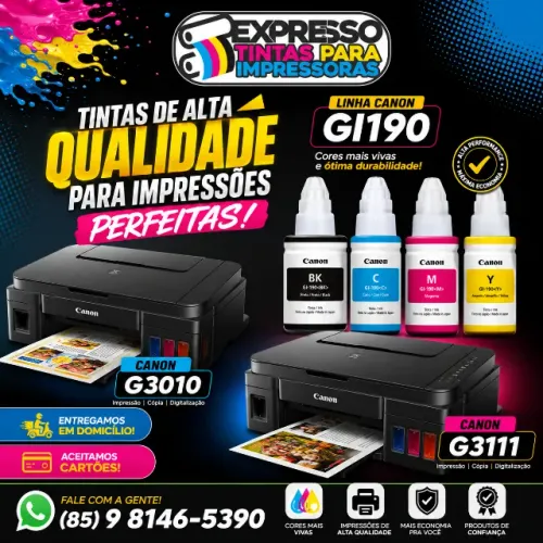 Tinta Impressora Canon G6010 G7010 G4110 Dentre Outros Modelos. Fale Conosco.